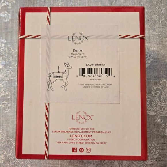 🎄🛍❤️Lenox Deer Christmas Ornament Boxed - Picture 8 of 11